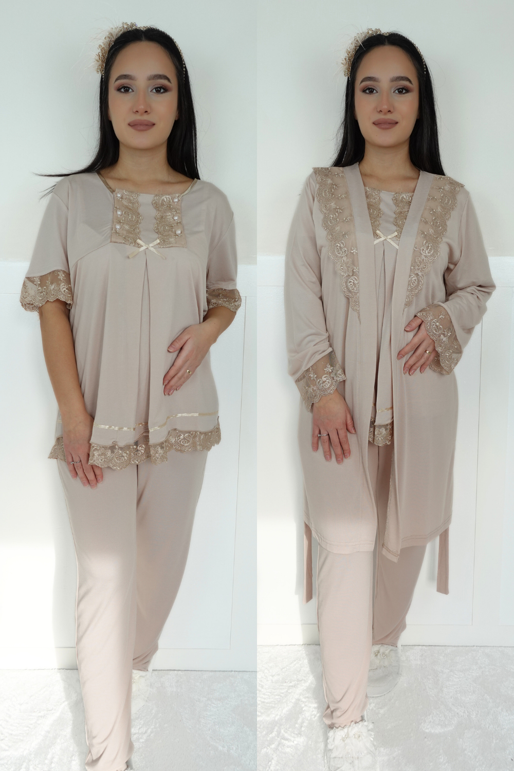 Akel Bej Sabahlıklı Lohusa Pijama