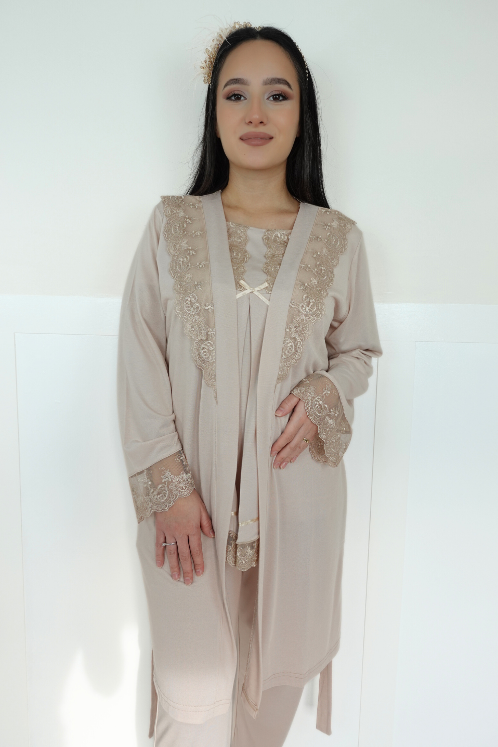 Akel Bej Sabahlıklı Lohusa Pijama