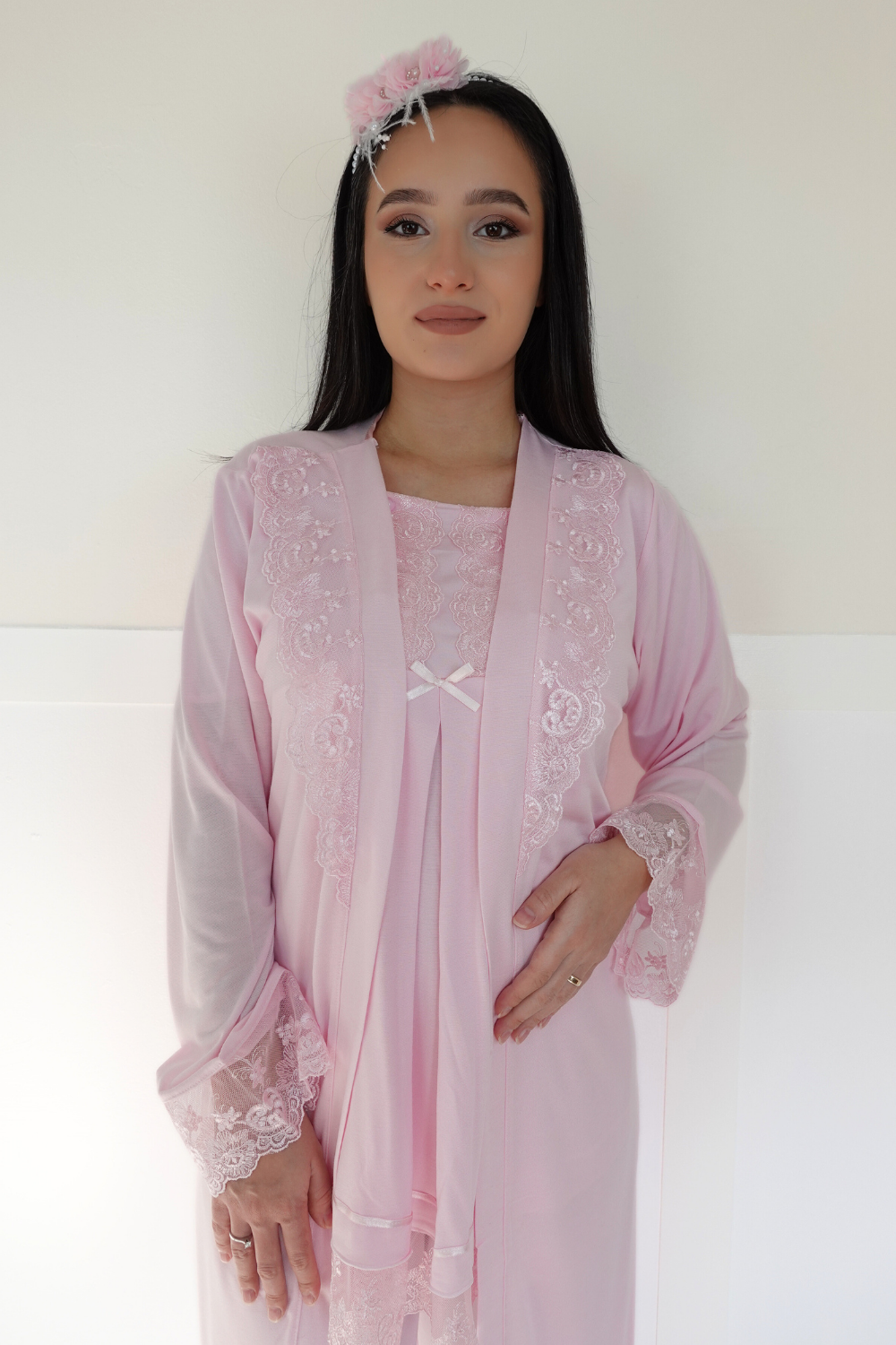 Akel Pembe Sabahlıklı Lohusa Pijama