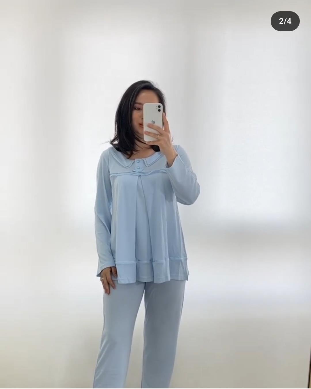 Asya Model Mavi Lohusa Pijama Takım