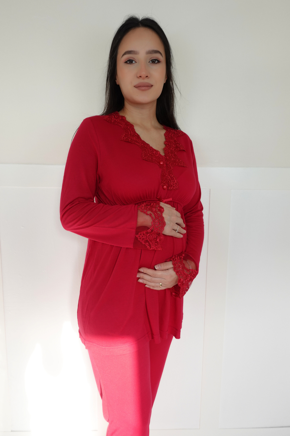 Bera Model Vişne Lohusa Pijama