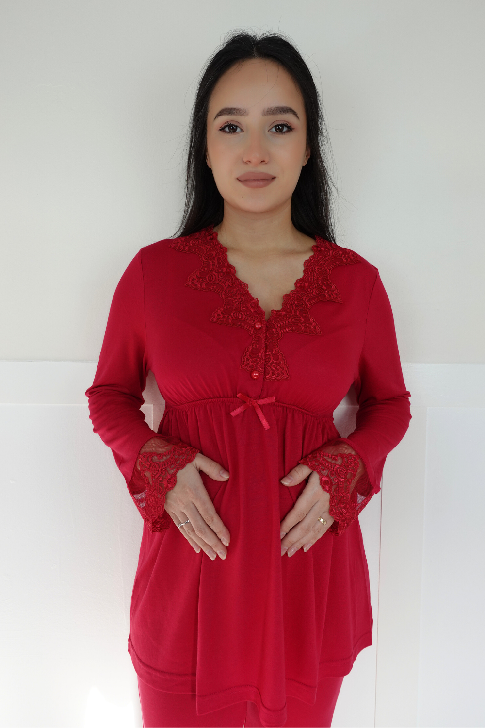 Bera Model Vişne Lohusa Pijama