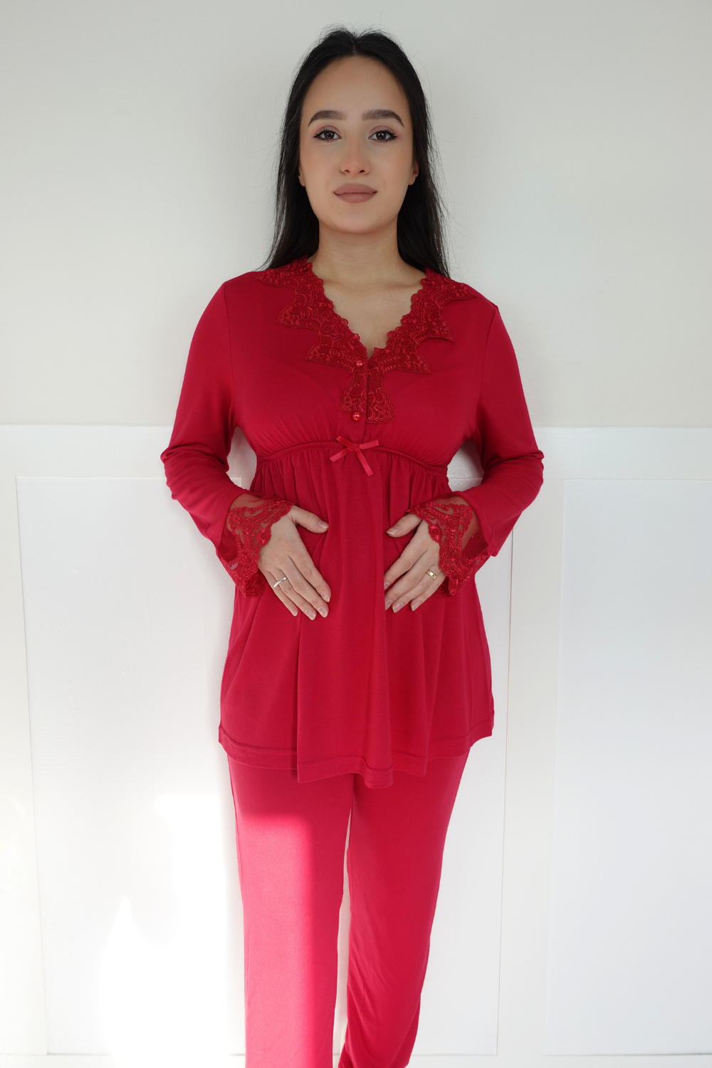 Bera Model Vişne Lohusa Pijama