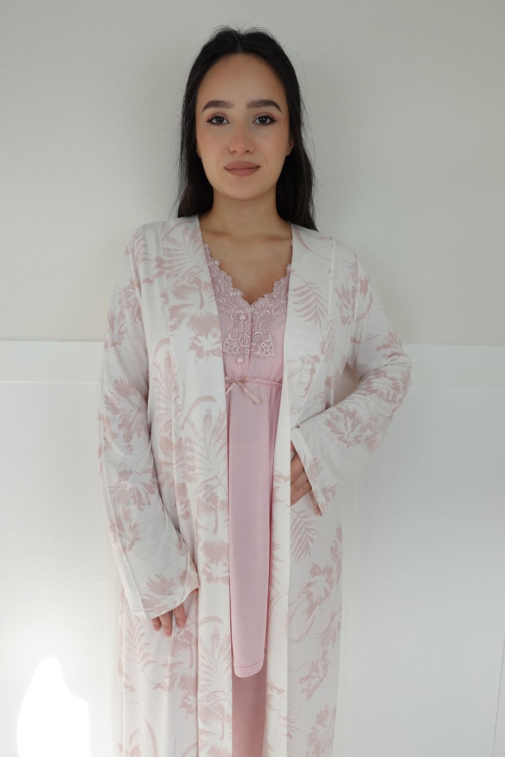 Bonar Model Pudra Sabahlıklı Lohusa Pijama