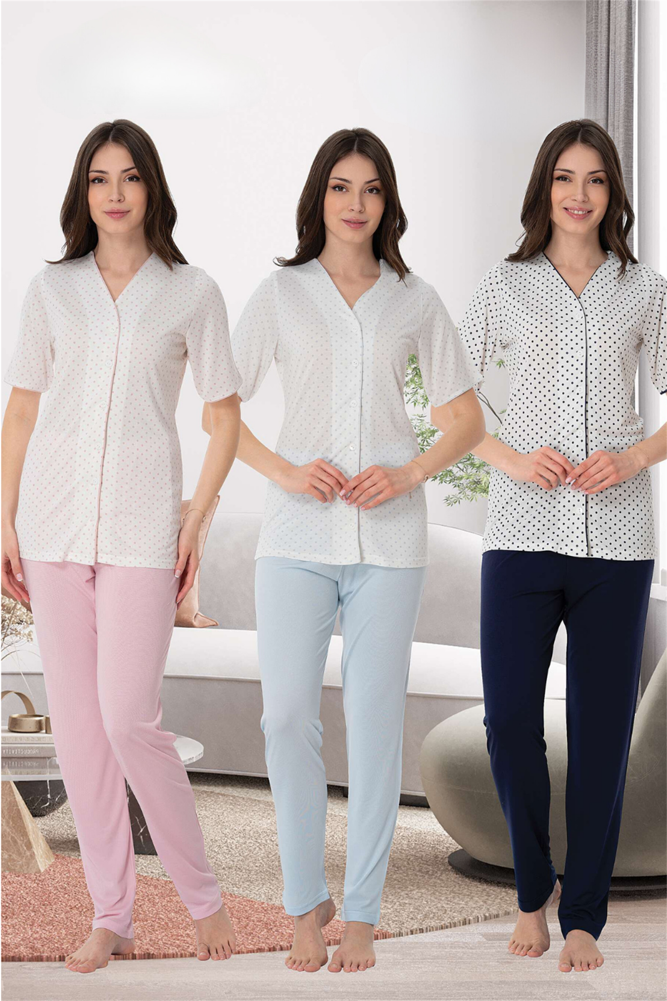 Effortt 1042 Önden Düğmeli Lohusa Pijama