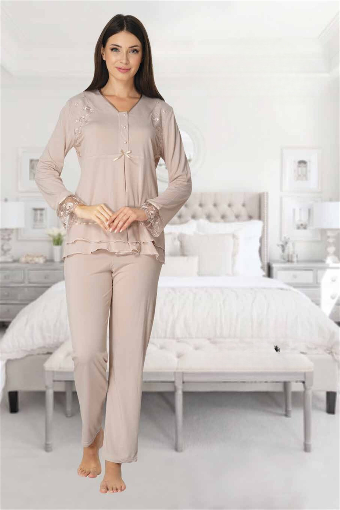 Effortt 2422 Bej Lohusa Pijama