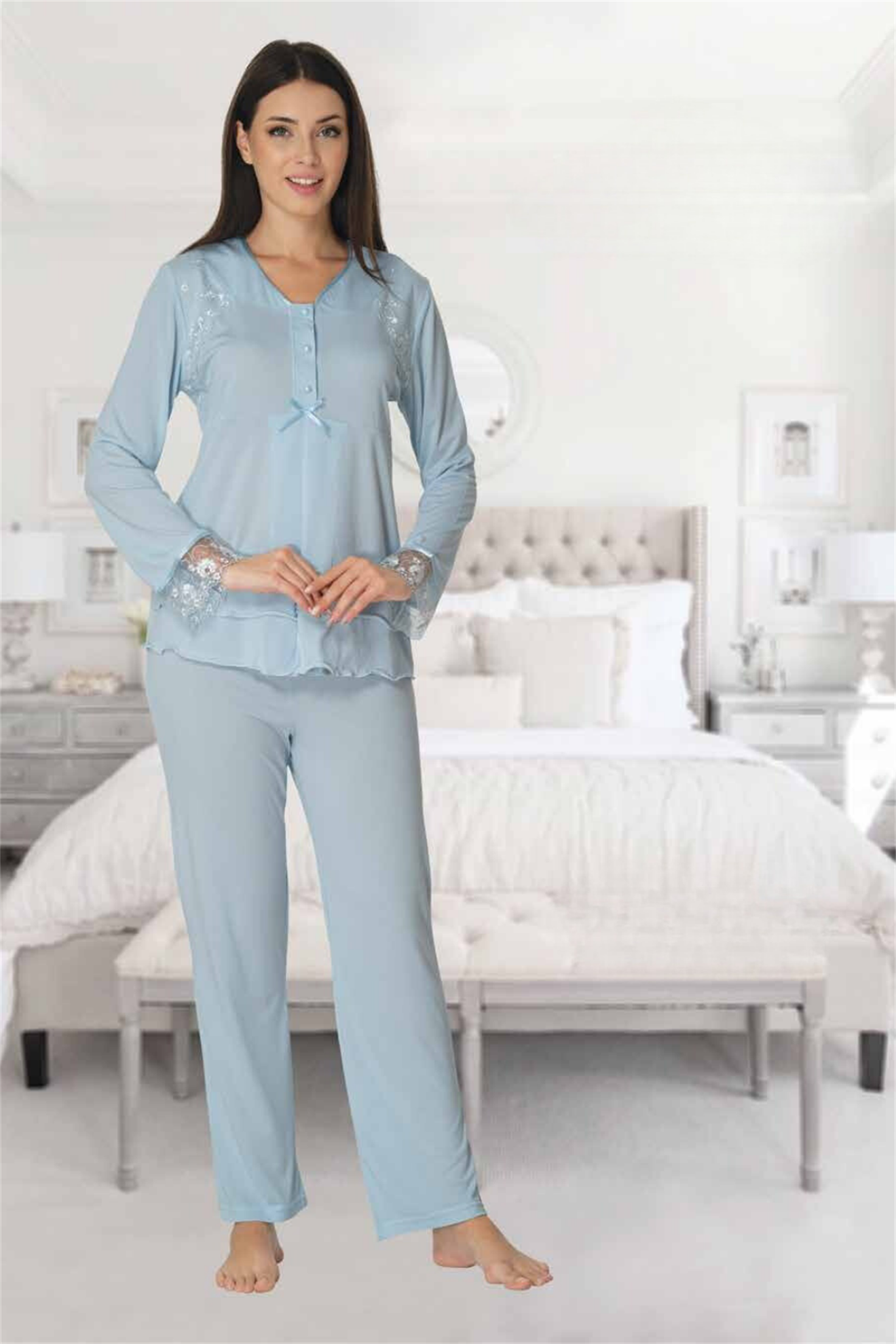 Effortt 2422 Mavi Lohusa Pijama