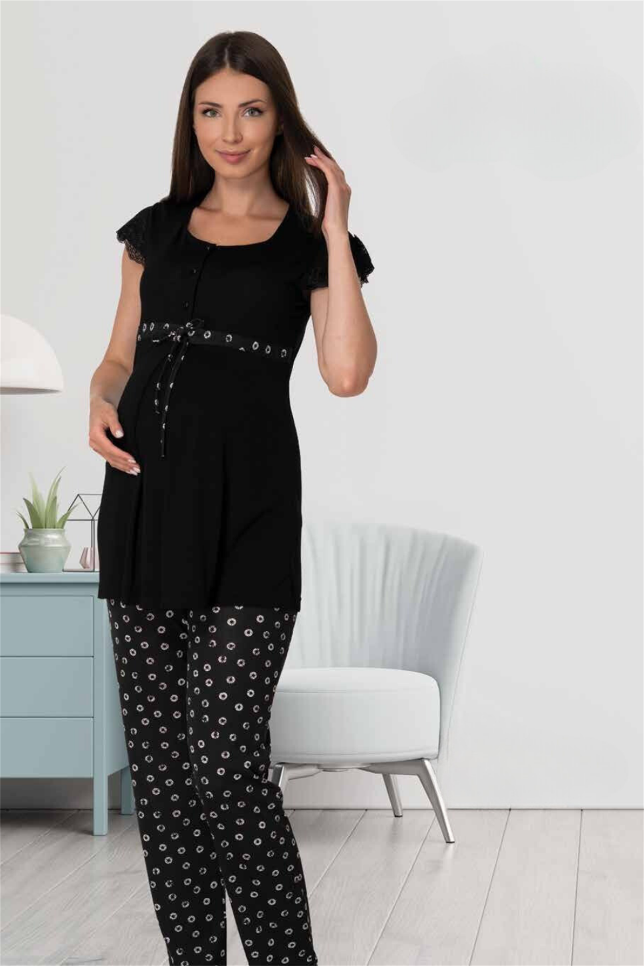 Effortt 6012 Siyah Lohusa Pijama