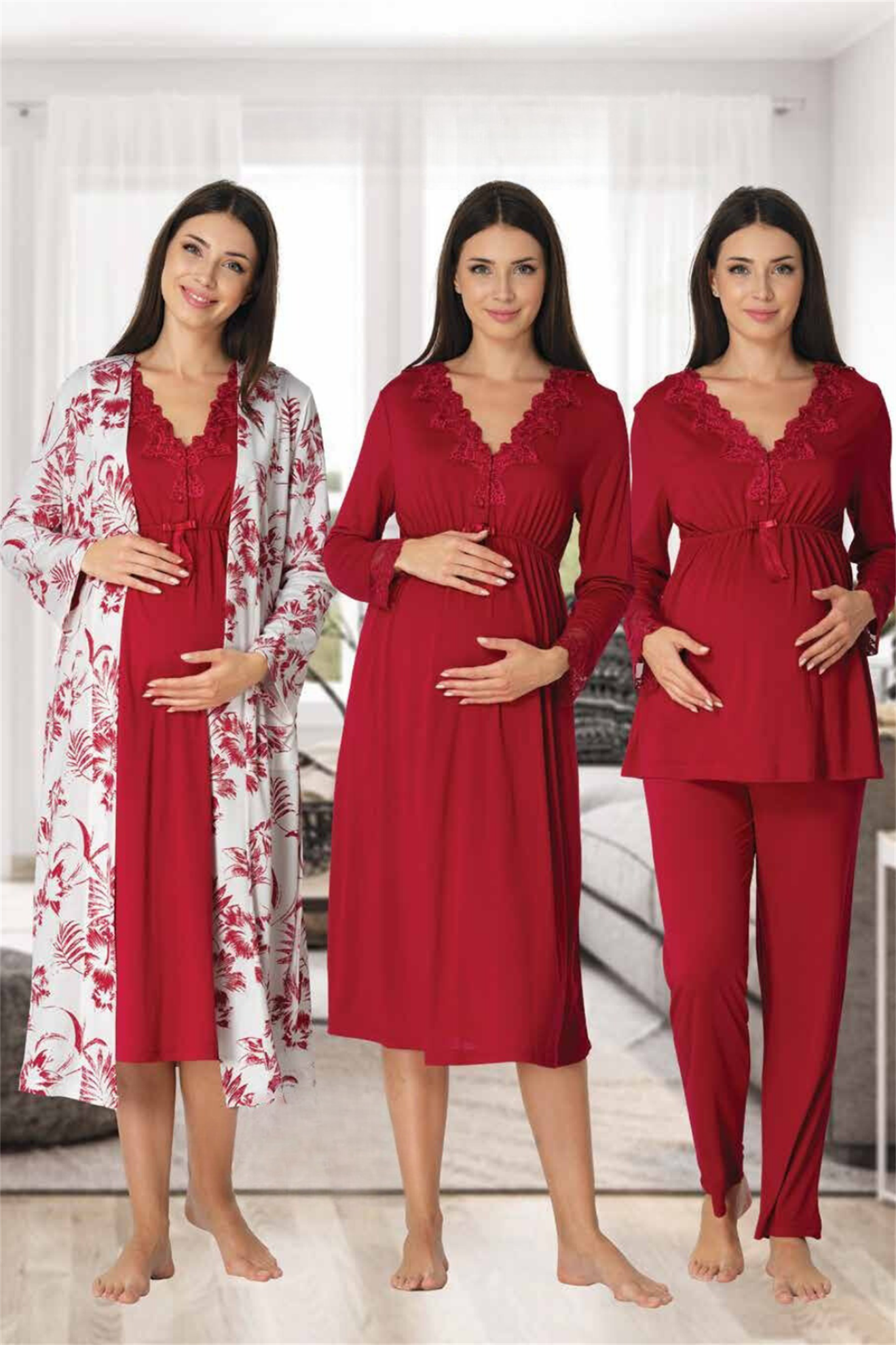 Effortt 8096 Vişne 4lü Lohusa Set