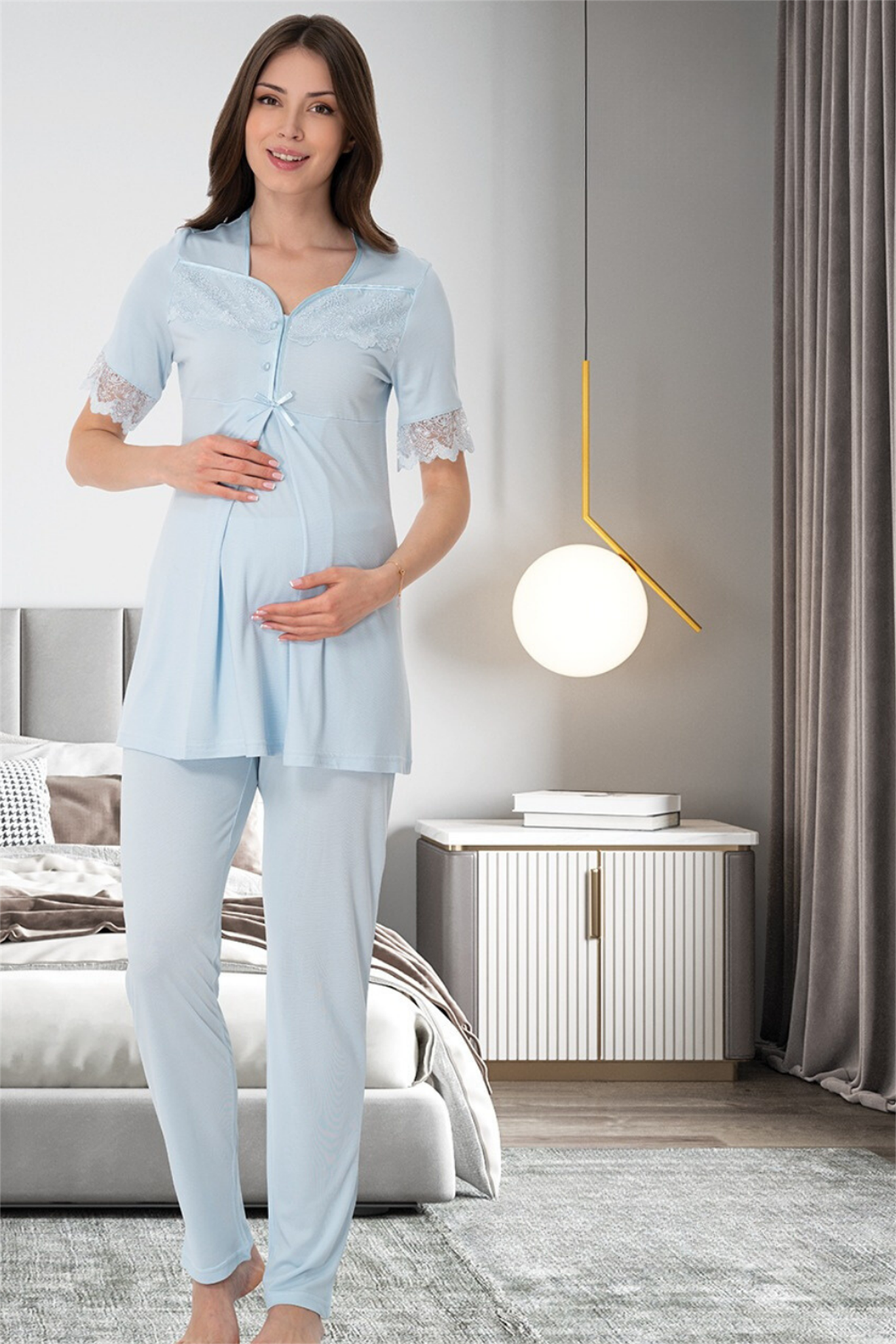 Effortt 9012 Mavi Lohusa Pijama