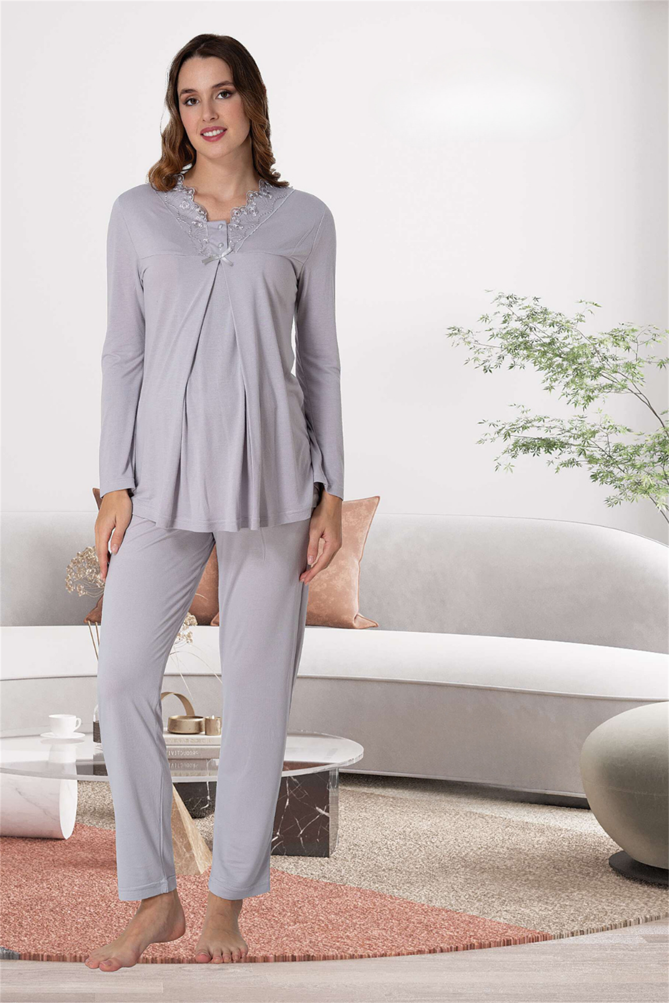 Effortt 9056 Gri Lohusa Pijama