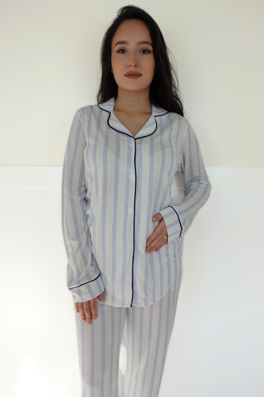 Feris Önden Düğmeli Lohusa Pijama
