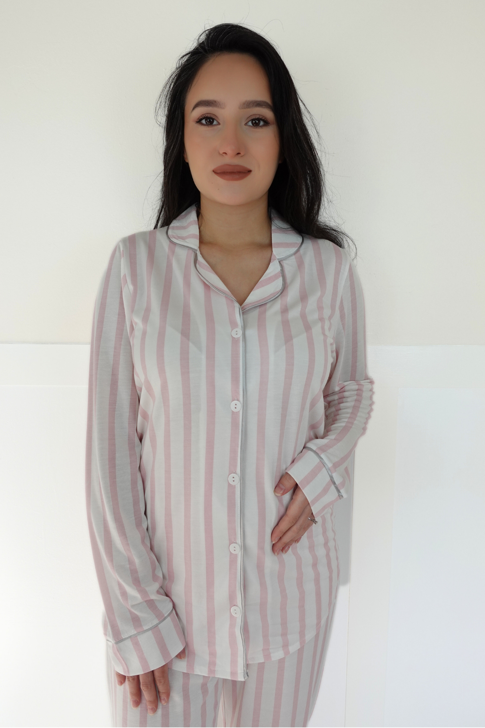 Feriz Önden Düğmeli Lohusa Pijama Takımı