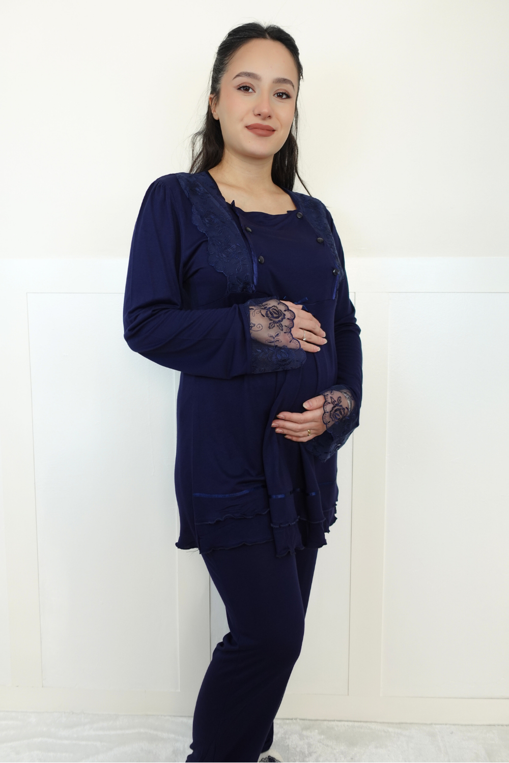 Mern Model Lacivert Lohusa Pijama 