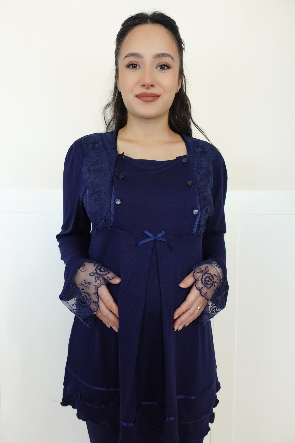 Mern Model Lacivert Lohusa Pijama 
