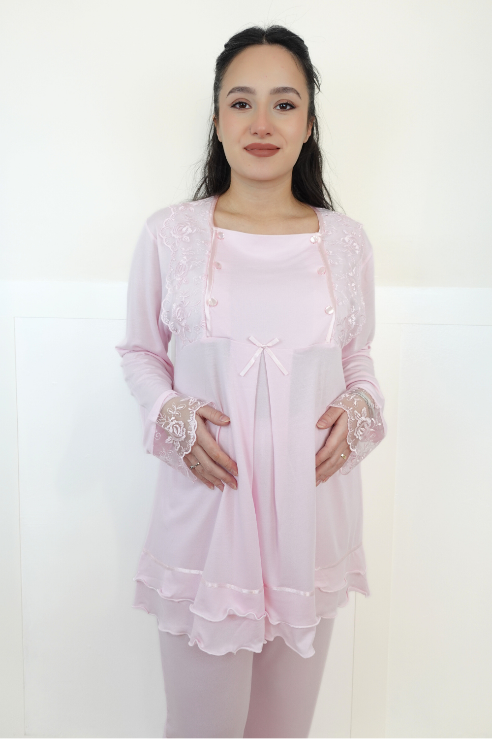 Mern Model Pembe Lohusa Pijama 