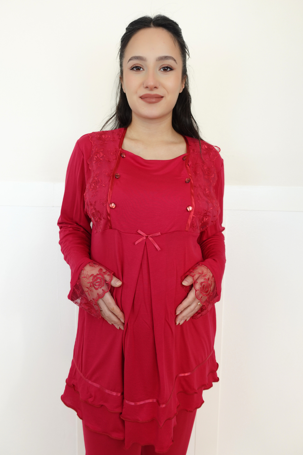 Mern Model Vişne Lohusa Pijama 