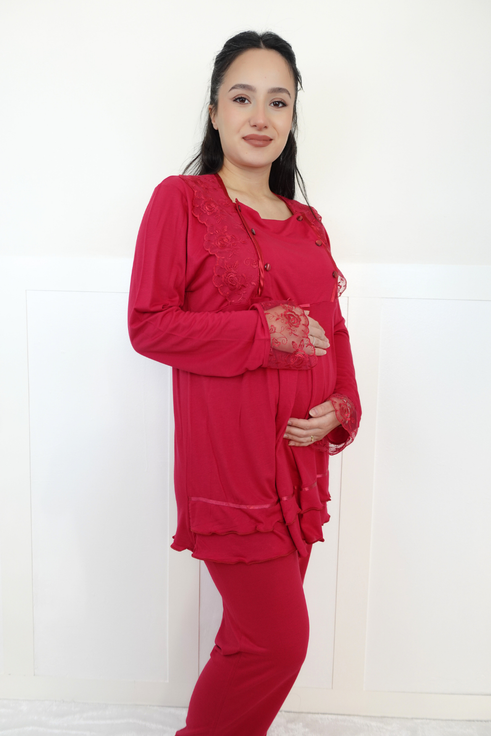 Mern Model Vişne Lohusa Pijama 