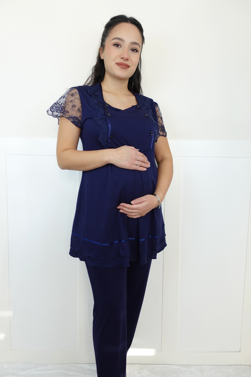 Sifas Model Lacivert Lohusa Pijama Takım