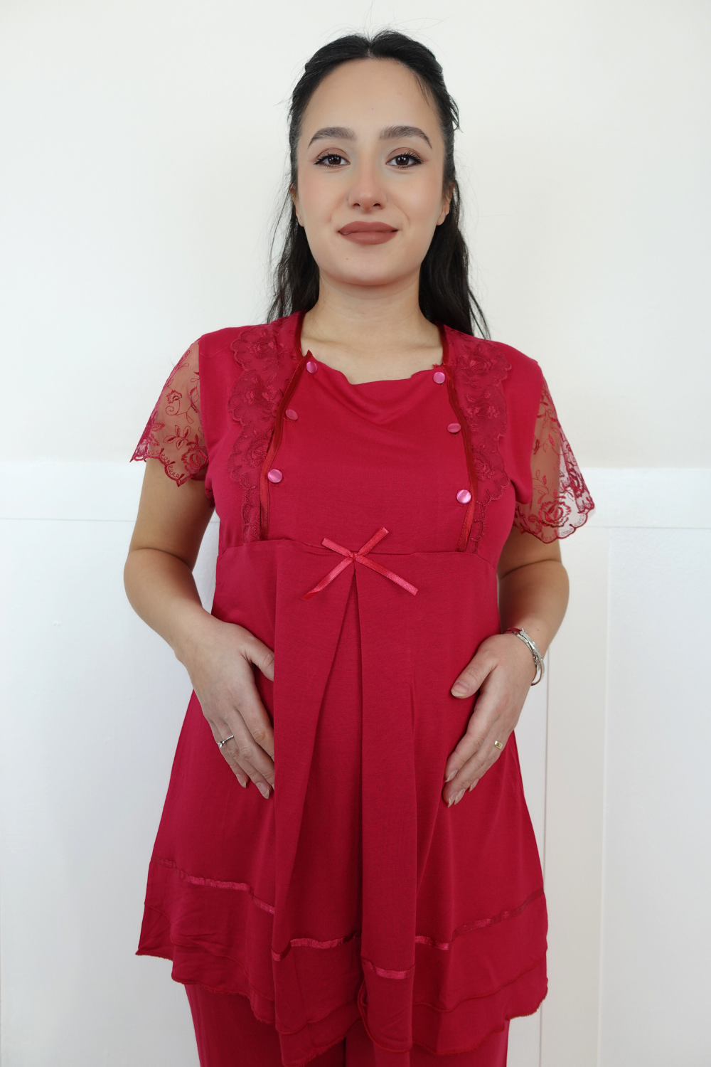 Sifas Model Vişne Lohusa Pijama Takım