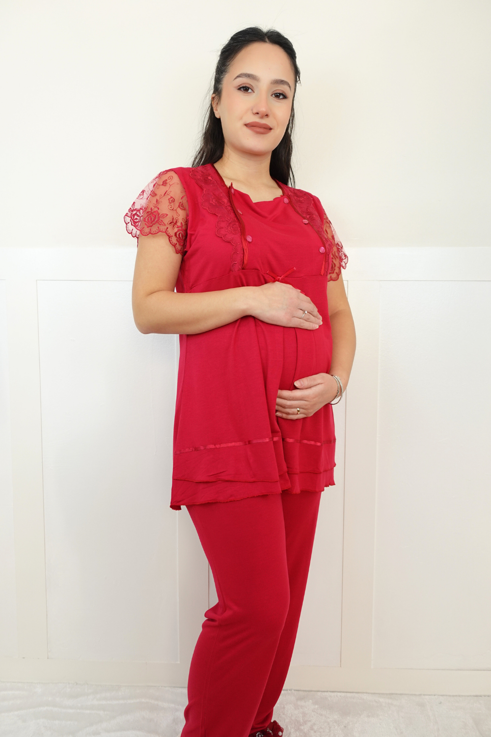 Sifas Model Vişne Lohusa Pijama Takım