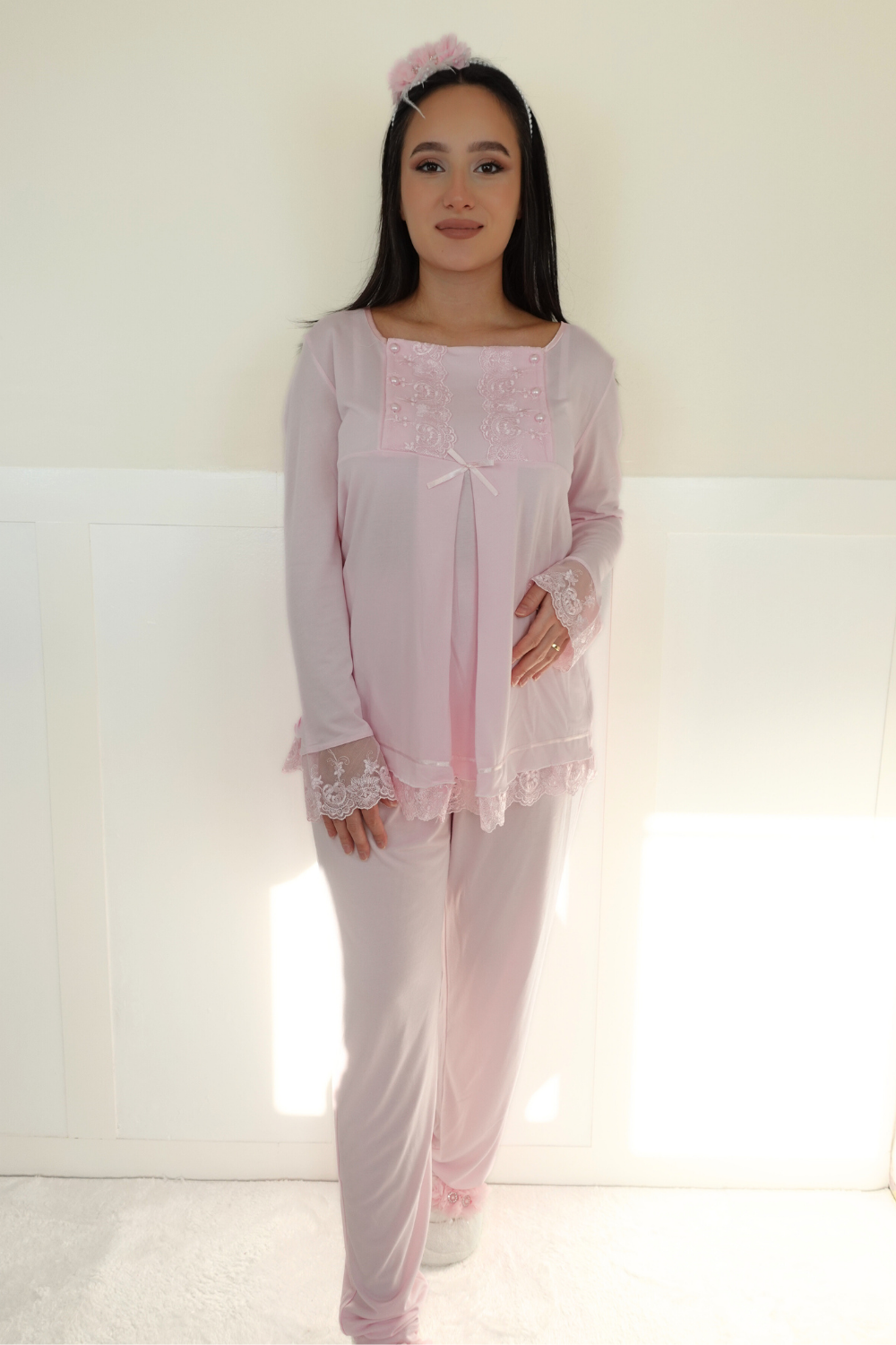 Sina Model Pembe Lohusa Pijama