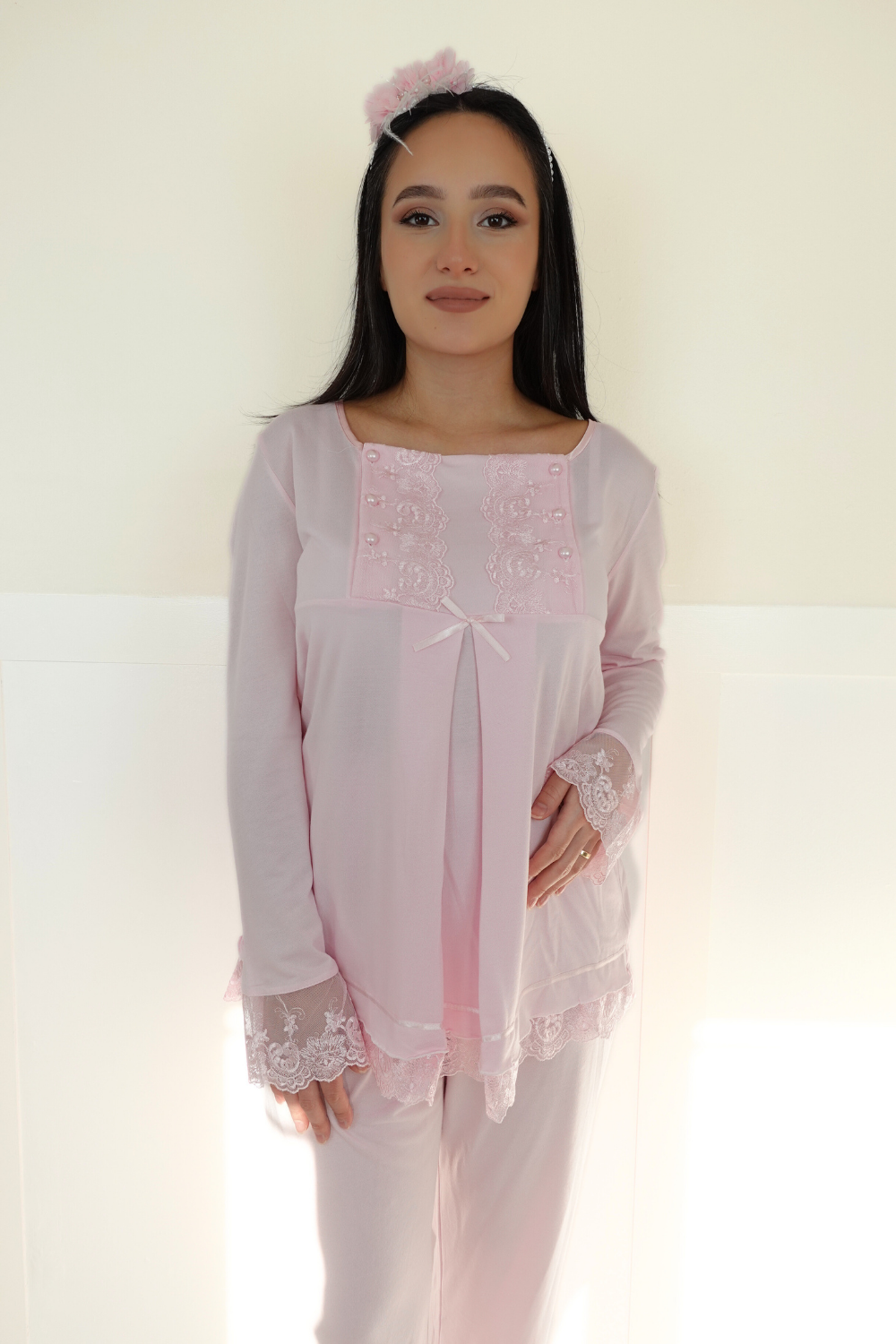 Sina Model Pembe Lohusa Pijama
