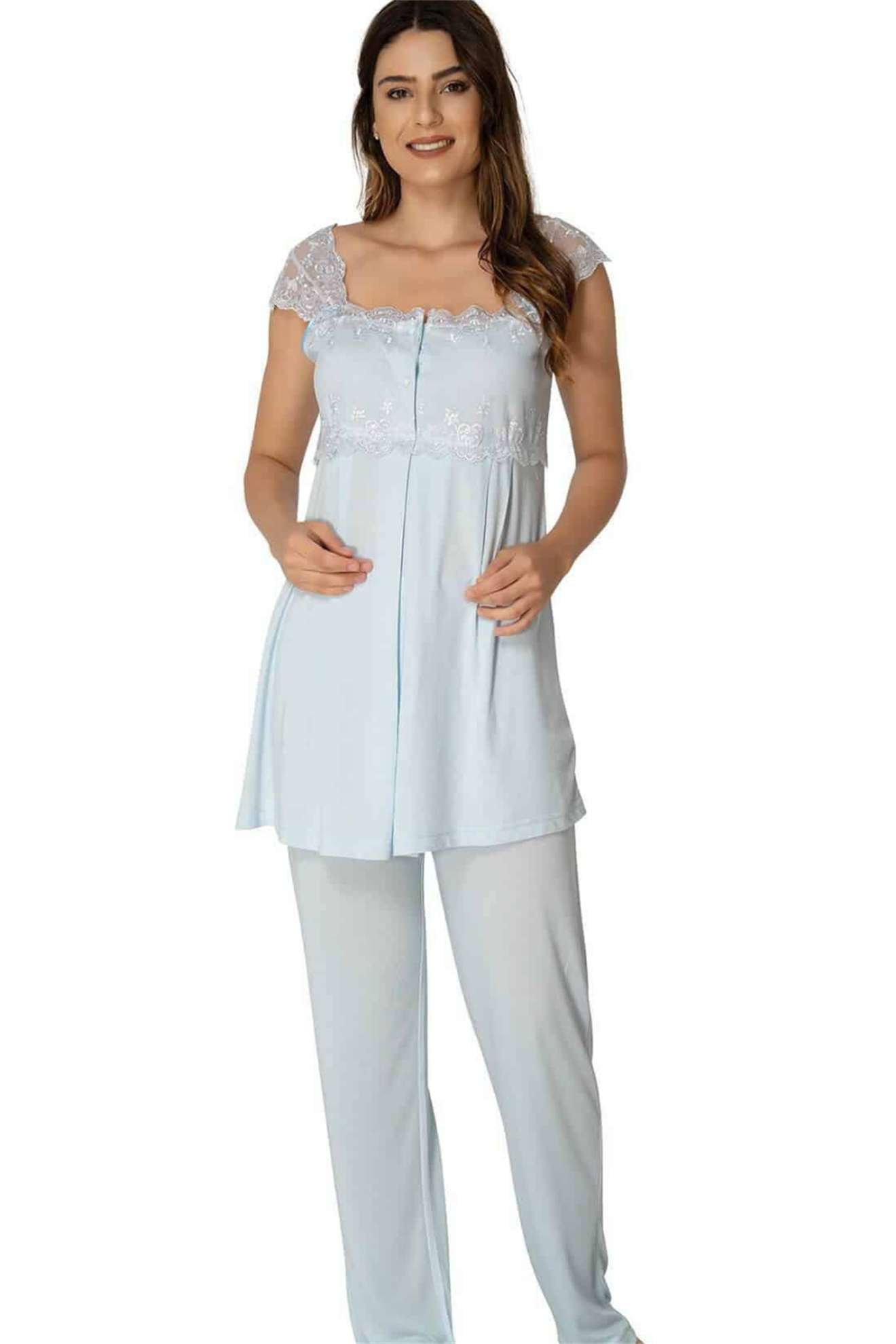 Velovis Model Mavi Lohusa Pijama Takım