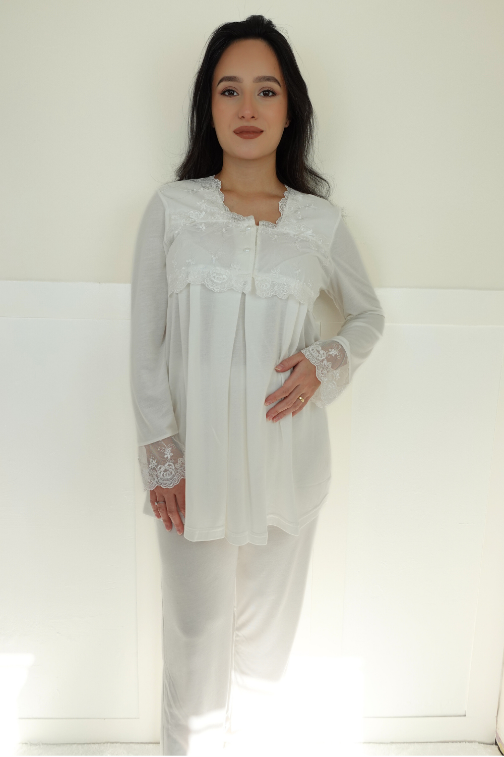 Veta Model Ekru Lohusa Pijama