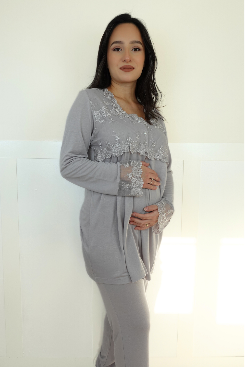 Veta Model Gri Lohusa Pijama