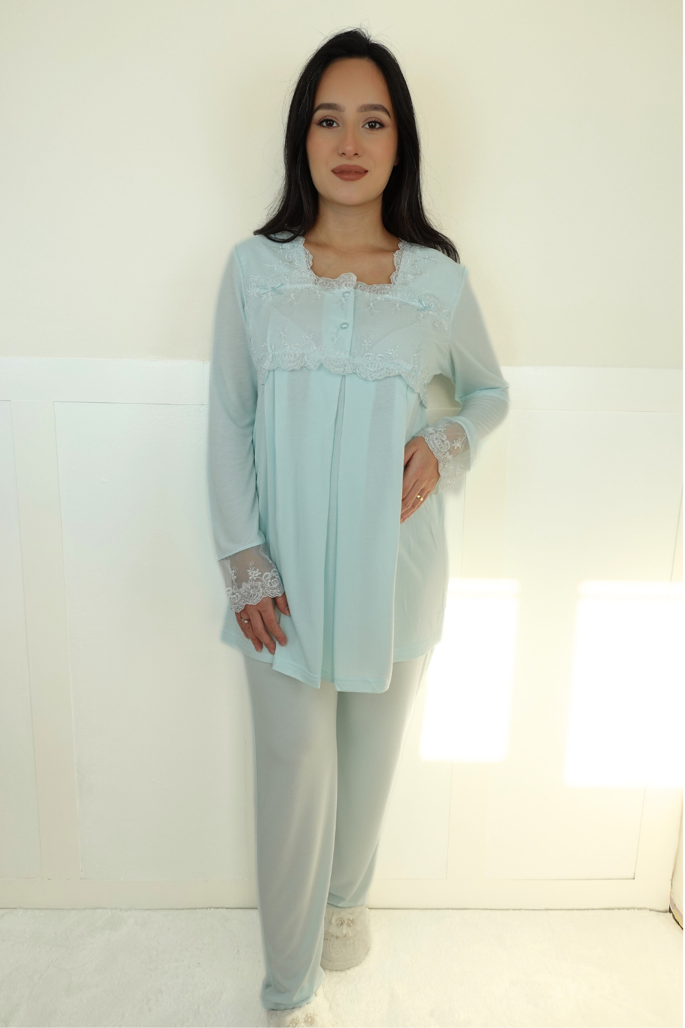 Veta Model SuYeşili Lohusa Pijama