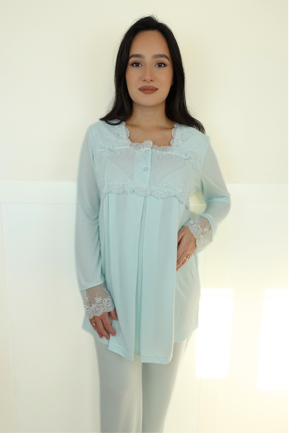 Veta Model SuYeşili Lohusa Pijama