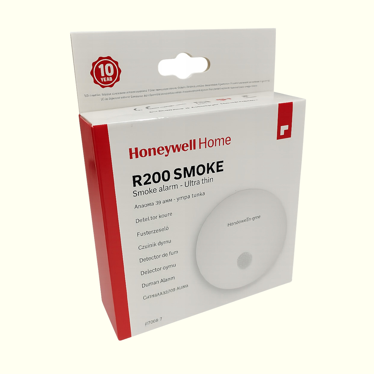 Honeywell Home R200S-2 optik duman dedektörü – ürün ambalaj görünümü