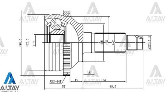 AKS KAFASI DIŞ 626  98-01 / ABSLİ 28X30X56