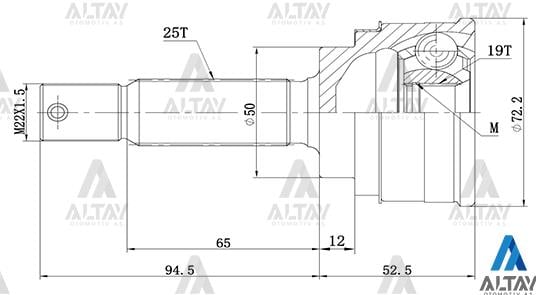 AKS KAFASI DIŞ ATOS  98-02 / 25X50X19