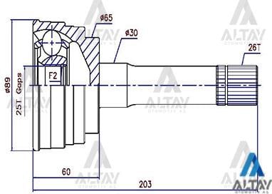 AKS KAFASI DIŞ B-2500 / FORD RANGER / 4X4 26X64.9X25