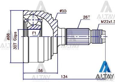 AKS KAFASI DIŞ CIVIC  92-95 / CIVIC 96-01 26X55X30