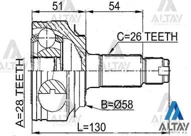 AKS KAFASI DIŞ CIVIC 06-11 FD6 / A-T 26X58X28