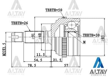 AKS KAFASI DIŞ CIVIC 06-11 FD6 / ABSLİ 26X60X30