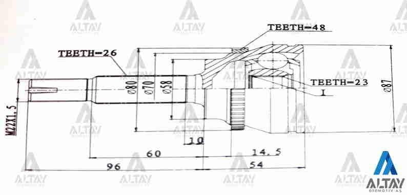 AKS KAFASI DIŞ COROLLA 02-03 / AVENSIS 01= / ABSLİ 48 DİŞ 26X58X23