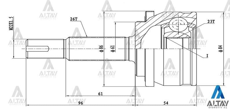 AKS KAFASI DIŞ COROLLA 07-14 / AURIS 06-12 / DİZEL 26X23X61