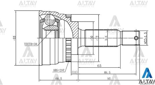 AKS KAFASI DIŞ ELANTRA  90-00 SOL / ELANTRA 00= / ABSLİ 25X50X30