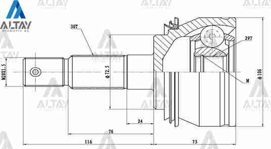 AKS KAFASI DIŞ HILUX 06-11 / 30X72.5X29