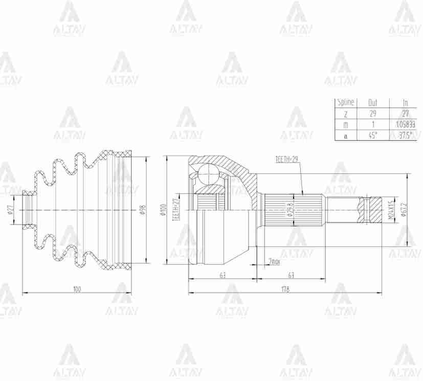 AKS KAFASI DIŞ NAVARA 05-15 D40 / 4X4 29X27X67