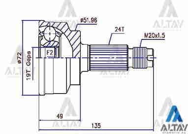 AKS KAFASI DIŞ PRIDE / 24X19X52 İÇTEN SEGMANLI