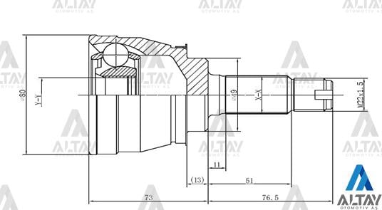 AKS KAFASI DIŞ SWIFT / GTI SEDAN 25X22X49