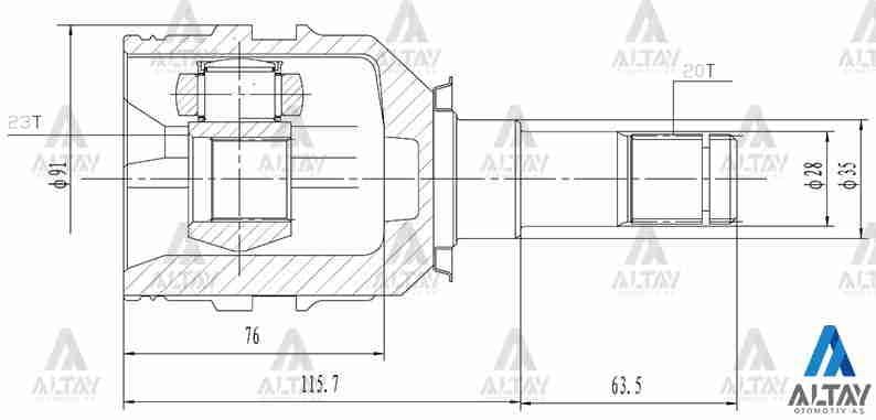 AKS KAFASI İÇ CORONA  92-95 / CARINA 96-97 / AVENSIS 98-00 / SOL MANUEL 20X23X35