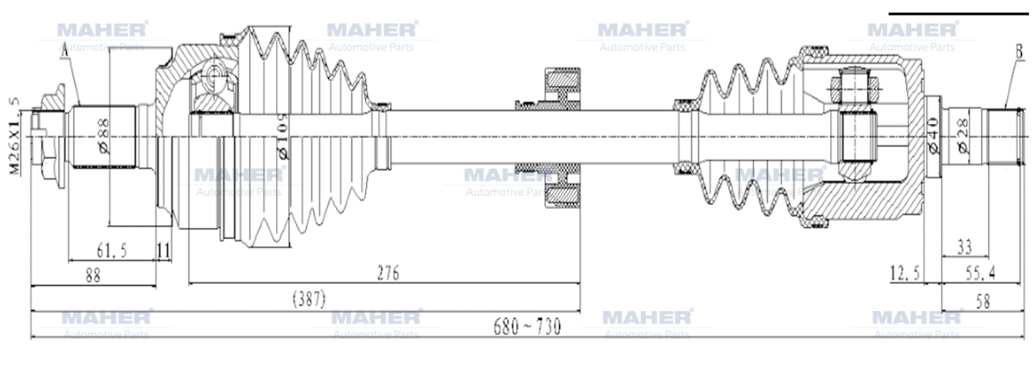 AKS KOMPLE ÖN ACCORD 08-15 / SOL BENZİNLİ A-T 2.0 680mm