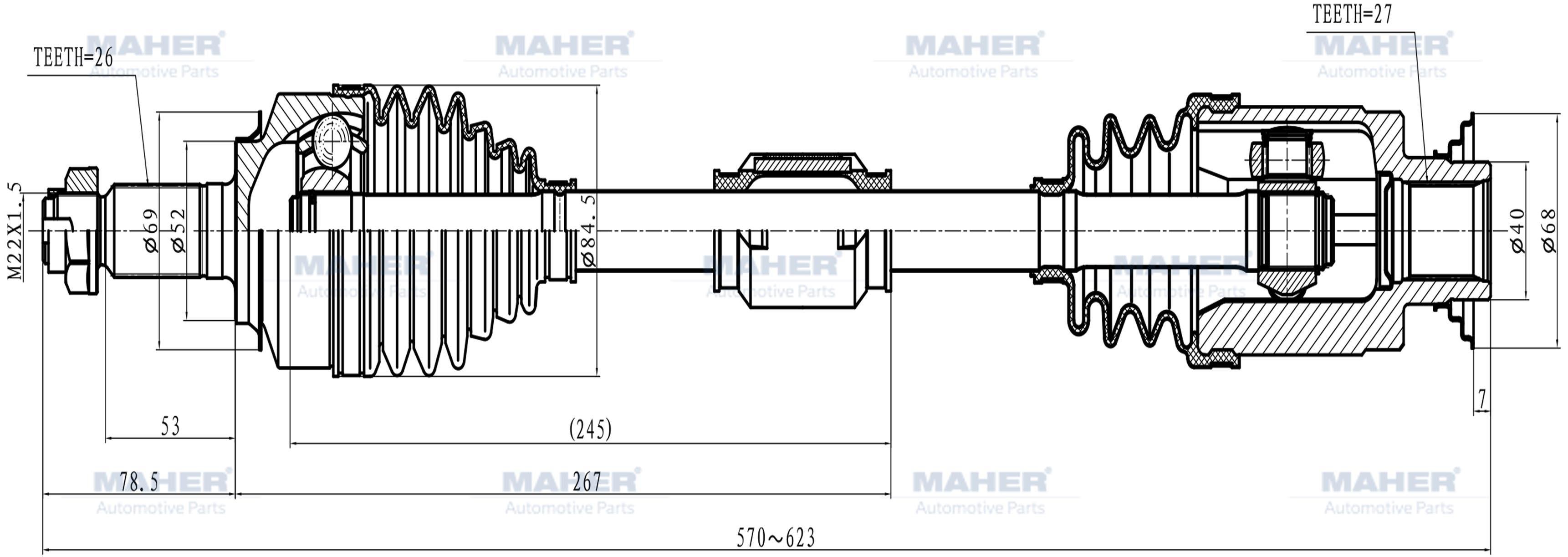 AKS KOMPLE ÖN CITY 09-12 / SAĞ BENZİNLİ A-T 1.4 570mm