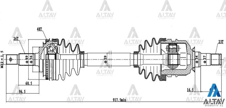 AKS KOMPLE ÖN COROLLA    88-02 / AE92 / AE101 / AE111 UZUN SAĞ ABSLİ 48 DİŞ
